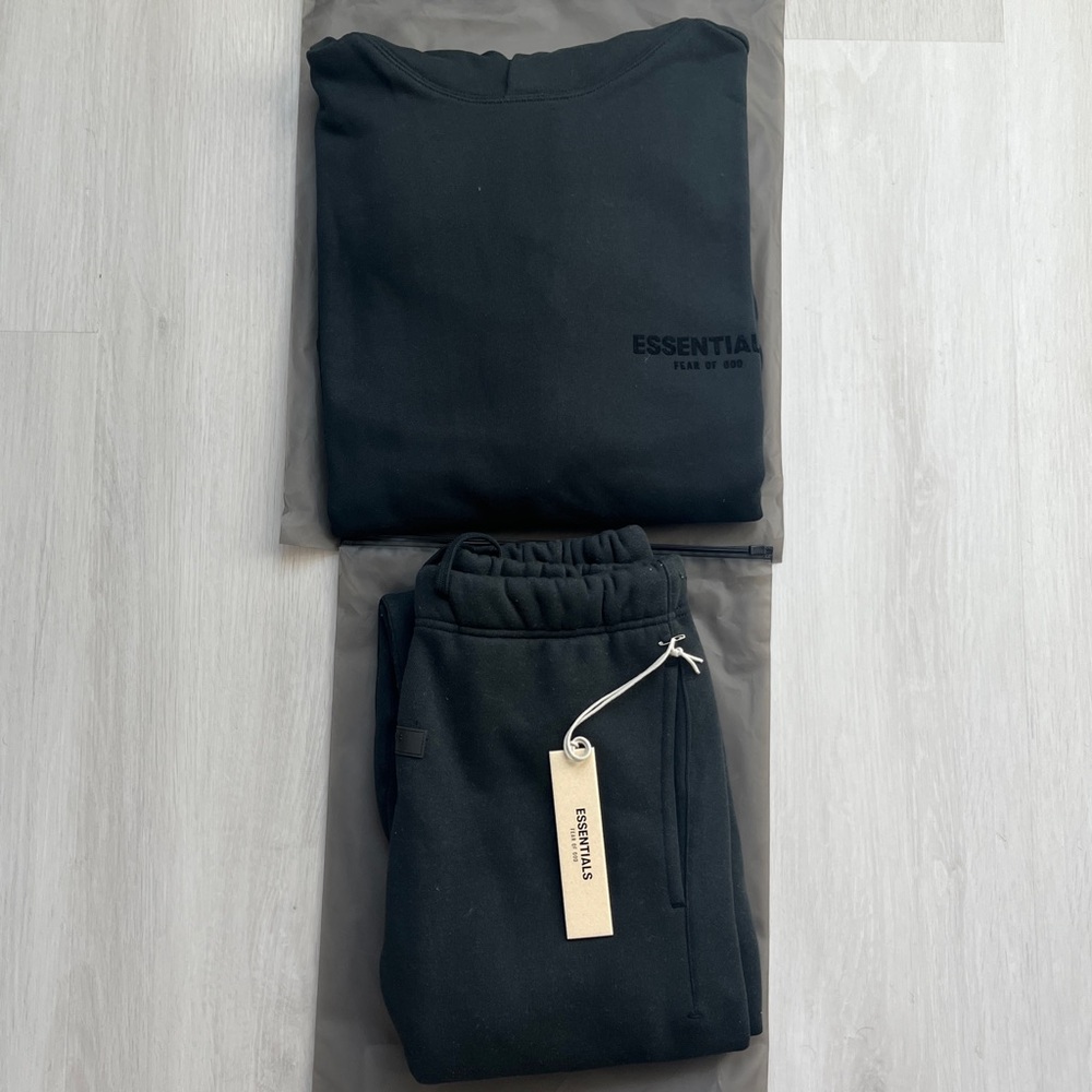 Essentials Black Sweatshirt and Joggers Set